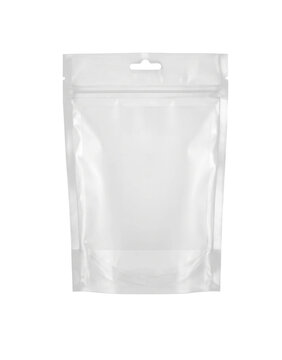 Clear resealable pouch with hang hole for retail display and product packaging