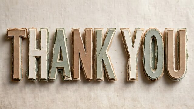 Sustainable Paper Thank You Typography
