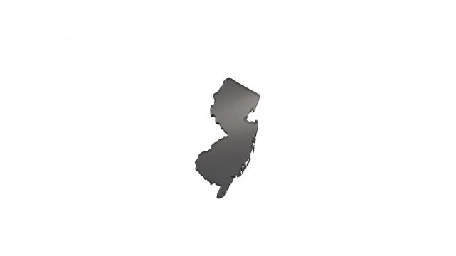 New jersey state map with name isolated on white background