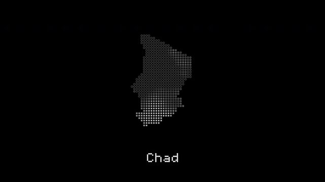 Chad country map digital animation visualization