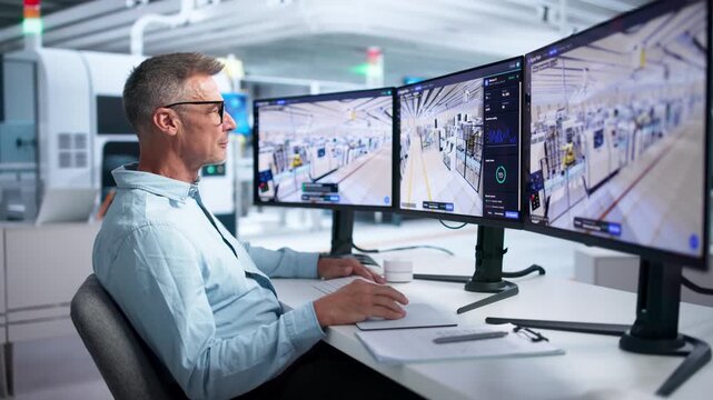 Industrial Engineer Monitoring Real-time IoT Data
