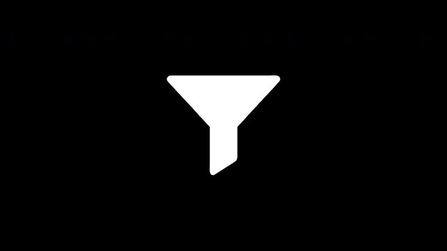 White funnel icon filtering and sorting information data