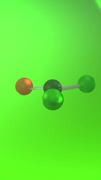 Phosgene Molecule - World War 1 Toxic Chemical Animation - Vertical.