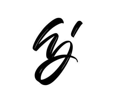 Initial Brush Lettering PNG for Branding, Logo, Typography, and Creative Design hj