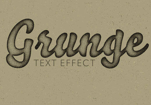 Vintage Stipple Grunge Text Effect Illustrator Template