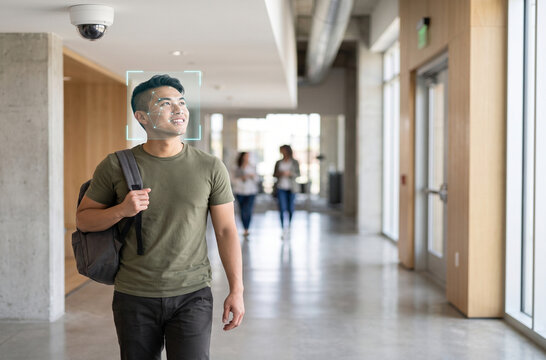 Hands free campus entry with facial recognition