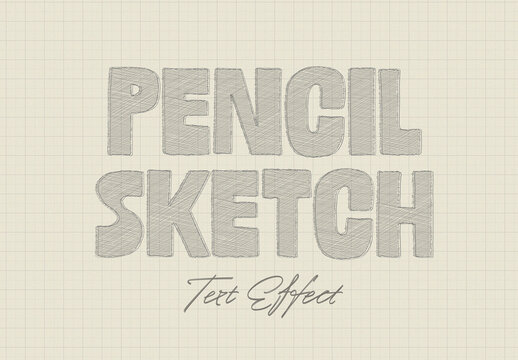 Pencil Sketch Text Effect Vector Template