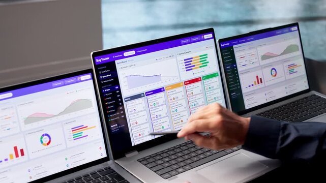 Software Developer Analyzes Bug Tracking Dashboard