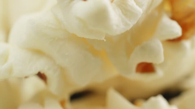Popcorn kernels macro close up presentation slowly rotating stock footage