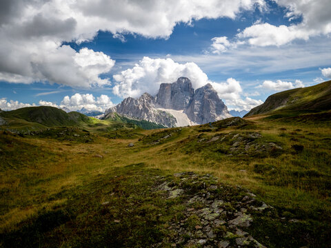Monte Pelmo da Mondeval, Selva di Cadore, Val Fiorentina, Veneto, Italia