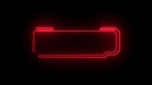 Neon frame structures trace glowing lines across black background panels. Video production toolkit leverage this clean neon frame design asset. Digital neon frame borders shine.4k video animation