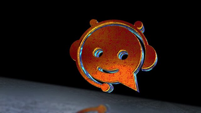 Chatbot ai assistant symbol 3d spectacular 