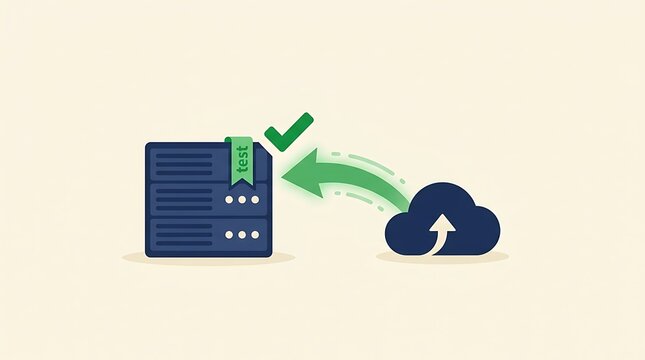 Cloud Computing Data Backup and Migration to Secure Server Network Storage Concept Illustration