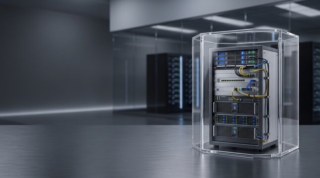 Protected Server Rack in Secure Data Center