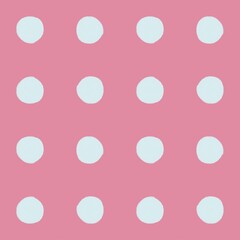 Pink and blue polka dot pattern, a simple and cheerful background design © Syaima Levantine