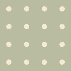 Seamless polka dot pattern on a muted sage green background © Syaima Levantine