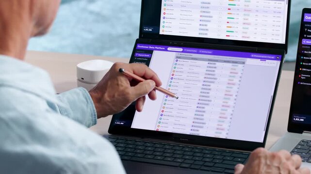 Data Analyst Reviewing Unified Customer Profiles