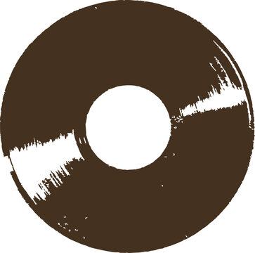 Retro Vinyl Record Disc Vector Illustration on Scrapbook