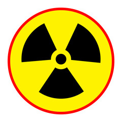 Radiation hazard icon, radioactive warning symbol in yellow © New Asia