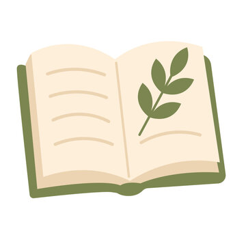 International Literacy Day Open Book with Leaf Motif Vector Illustration