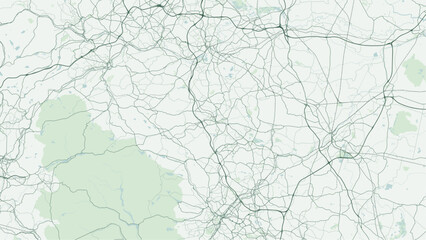 Fototapeta premium Modern minimalist vector map of Barnsley, South Yorkshire, UK. Scalable market town street grid, River Dearne valley, Locke Park, Dearne Valley transport links, and road networks for wall art posters.