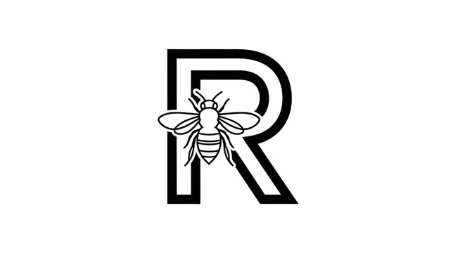 Black letter R logo integrated with honey bee icon.