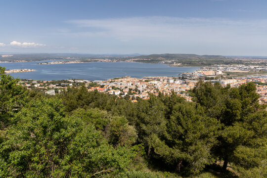 Mont Saint-Clair viewpoint over the &Eacute;tang de Thau, S&egrave;te, southern France