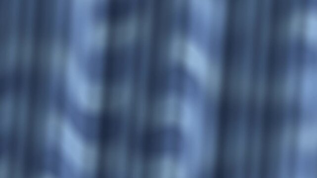 Antique Hand Blown Window Glass Rippling a Defocused Color Field, Seamless Loop in cool indigo tones