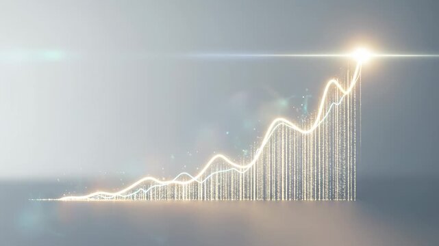 Abstract financial chart with upward trend, business growth concept, success.