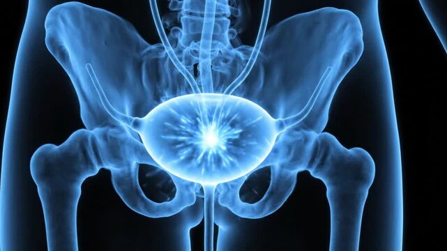 3d rendering of human urinary system showing kidneys, ureters, and bladder