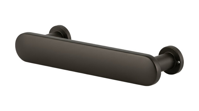 Matte black cabinet pull, modern drawer handle hardware, minimalist metal furniture grip for kitchen renovation