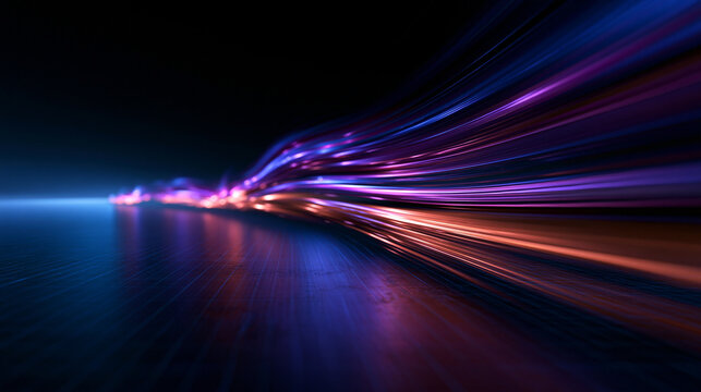 High Speed Fiber Optic Data Transmission Light Trails