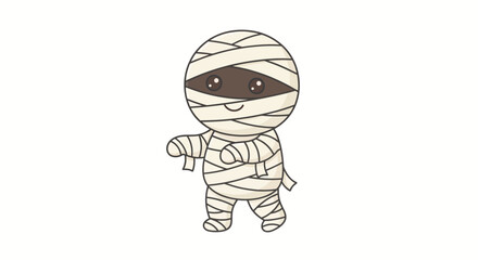 Obraz premium Cute Cartoon Man Character Vector Illustration for Fun Halloween Design, Funny Boy and Childlike Person with Helmet and Zombie Theme, Playful Hand Drawn Style for Creative Projects