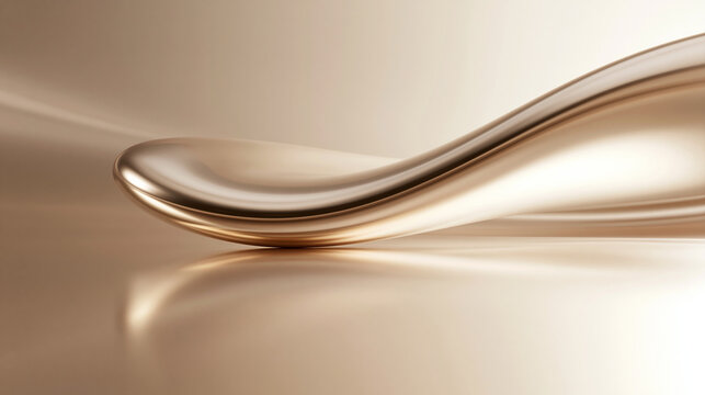 Abstract Liquid Gold Wave Background for Luxury Cosmetics