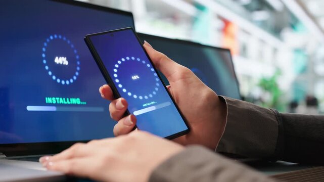 Installing Software Update Progress. Smart Phone Loading Patch