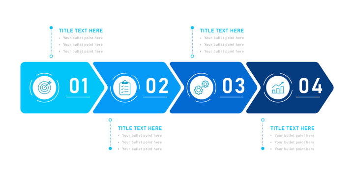 Four Step Chevron Arrow Infographic Process Flow Diagram Business Infographic Template