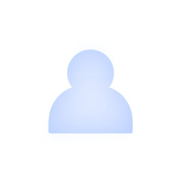User 3D glowing blue profile symbol for website account and member login.