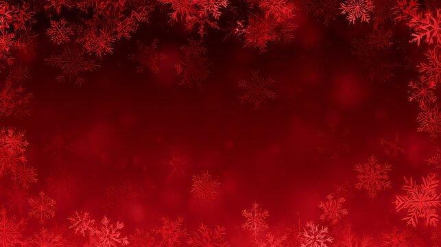 Red Christmas snowflake background illustration