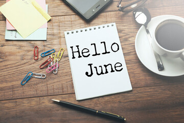 Hello June text on paper © ARAMYAN