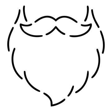 Simple Line Illustration of Stylized Beard Design for Graphics
