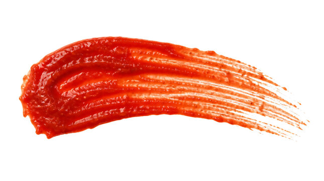 Red tomato sauce spread isolated on transparent background