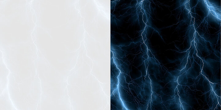 Seamless blue electric discharge texture. Lightning storm overlay with transparent PNG background option. High voltage plasma pattern