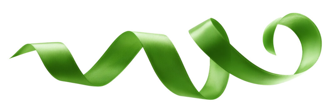 Swirl green ribbon. Generative AI technology.