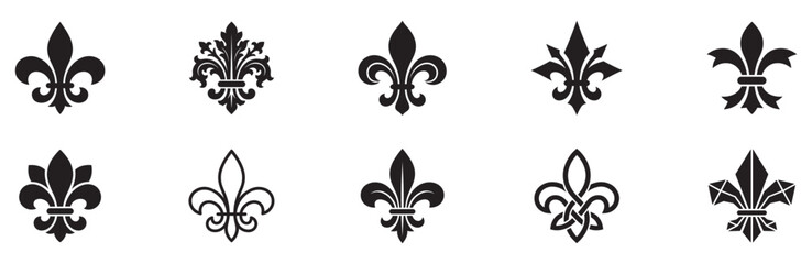 Fleur de lis icon set. Fleur de lis ornament icon design template. Vector Illustration. EPS 10 © Jeremy_Show