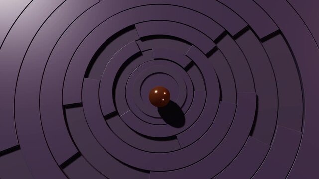 Dark graphite and espresso-titanium concentric rings operating with mechanical watch escapement ratcheting snaps and axial piston strokes around a polished rose gold sphere executing a concave gravity