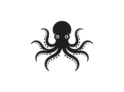 Stylized octopus icon graphic design element