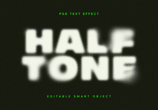 Diffused Halftone Text Effect Mockup