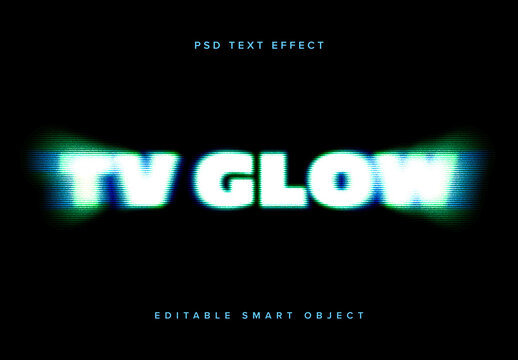 Blurred Glitch Text Effect Mockup