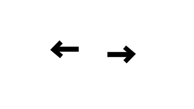 Left Right Direction Arrow Symbols for Navigation Interface Left Right Navigation Control Symbols Animated Graphic 4k HD Video,