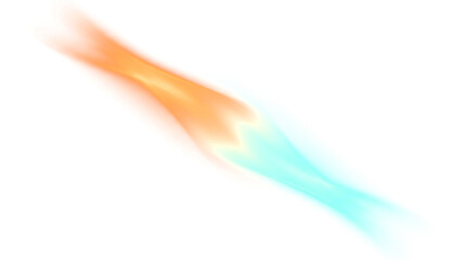 Obraz premium Abstract Motion Blur Streak With Dynamic Orange And Cyan Gradient Light Effect Isolated On White Background For Graphic Design